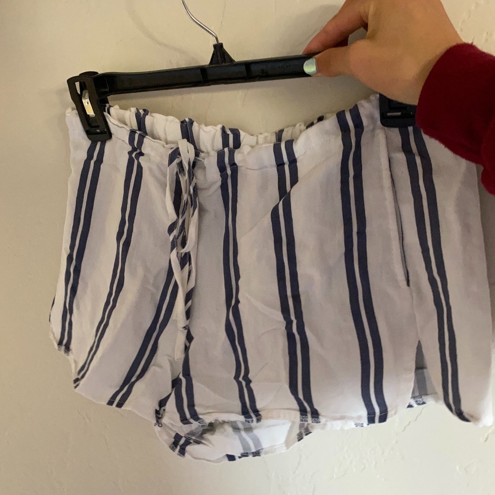 Brandy Melville Blue and White striped shorts